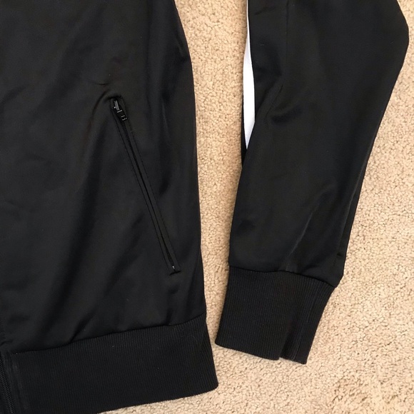 Forever 21 Sport Luxe Track Jacket Womens Medium Black White Stripe Zip Up - Picture 8 of 10